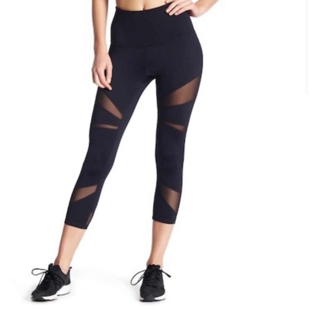 Zella Mesh Cutout Crop Leggings